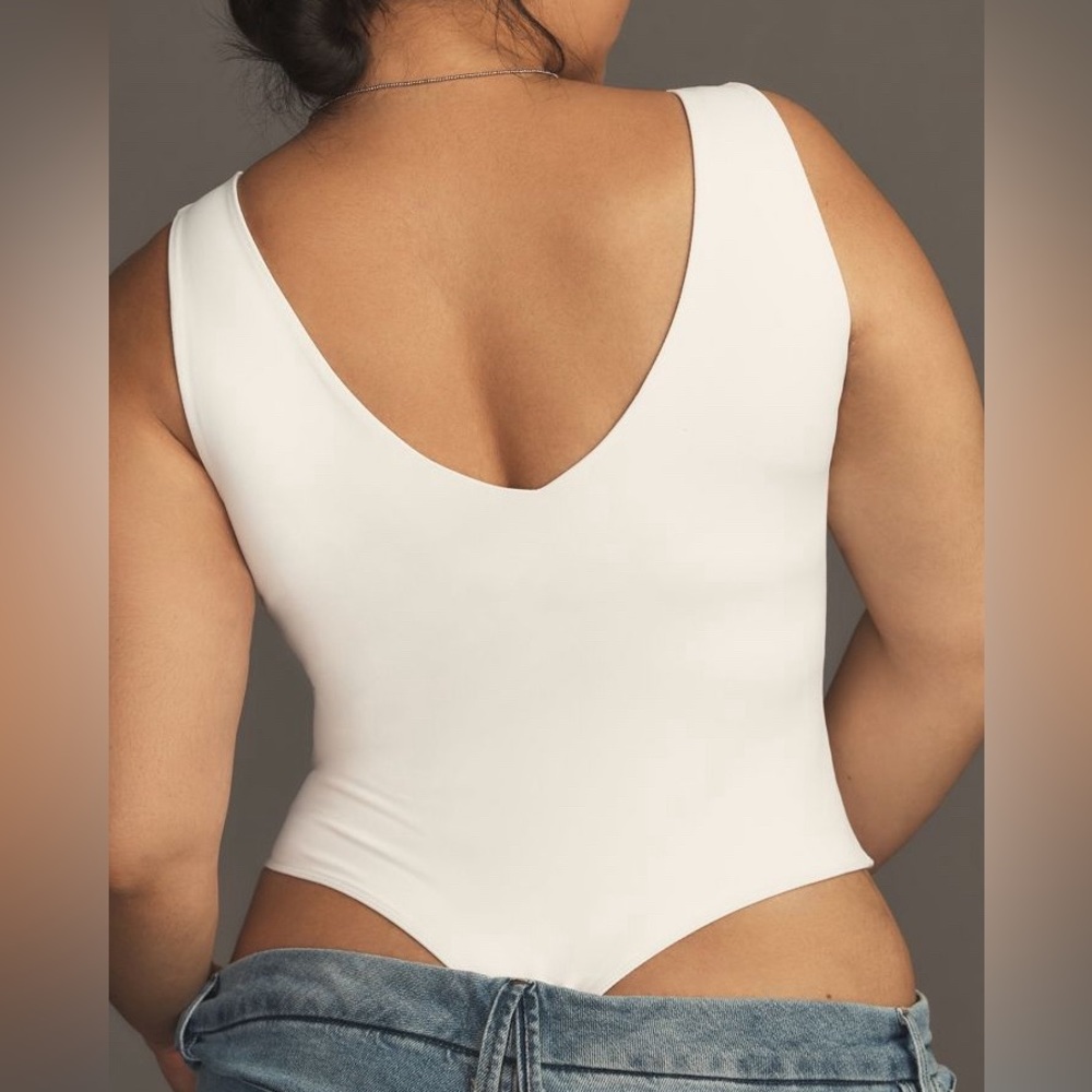 New! Anthropologie second skin by RD style valentina bodysuit white size large - Picture 2 of 9